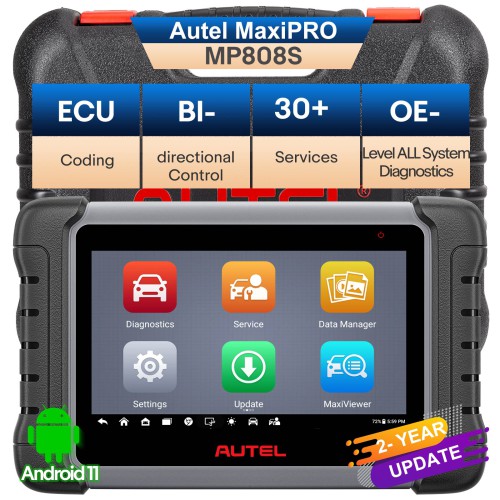 Français Autel MaxiPRO MP808S Full System Diagnostic Scanner Bidirectional Control, Advanced ECU Coding, Active Test, 30+ Service