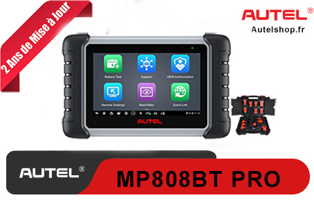 Français Autel MaxiPRO MP808BT Pro KIT Full System Diagnostic Scanner avec Complete Adapters Support Battery Testing,ECU Coding, Bidirectional